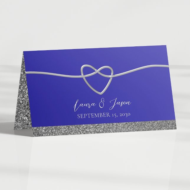 Carte De Placement Elégante carte de Mariage Royal Blue (Créateur téléchargé)