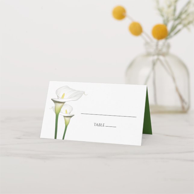 Carte De Placement Elégante carte Mariage Calla Lilies blanche (Devant)