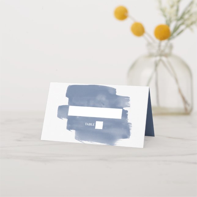 Carte De Placement Elégante carte Mariage couleur bleu-dusty (Devant)