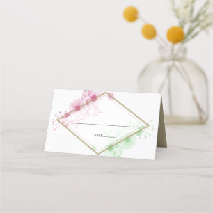 Carte De Placement Elégante Carte Mariage de l'aquarelle