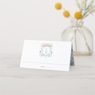 Carte De Placement Élégante crête Rose avec mâchoire   Mariage de mon