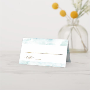 Carte De Placement Elégante Escort d'aquarelle bleue Dusty moderne