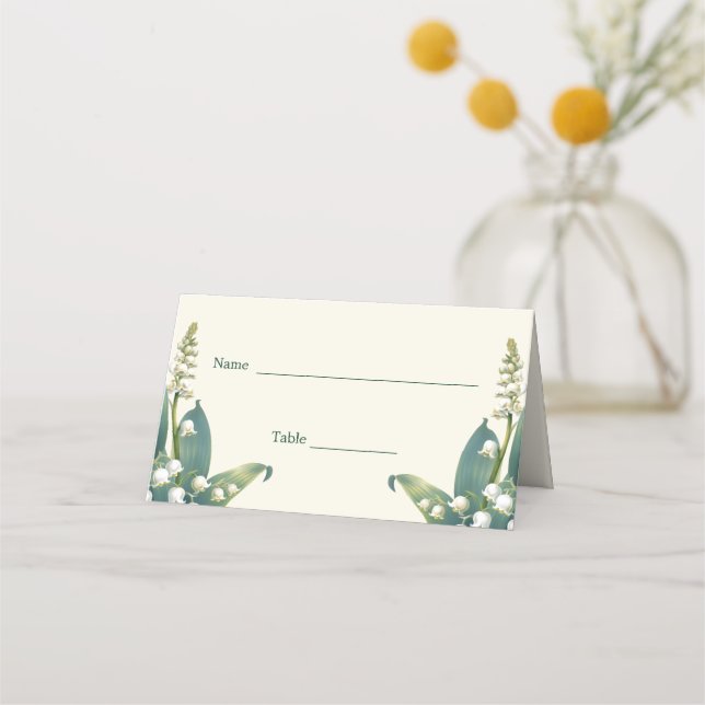 Carte De Placement Elégante Lily de la vallée Mariage floral (Devant)