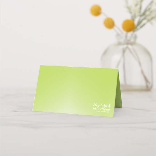 Carte De Placement Elégante Lime Green Ombre Carte Place ou Carte Esc (Devant)