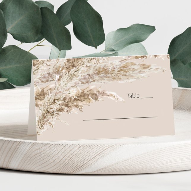 Carte De Placement Elégante Pampas Grass Mariage Carte Place (Créateur téléchargé)