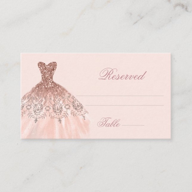 Carte De Placement Elégante Quinceañera espagnole Mis Quince Rose ros (Devant)