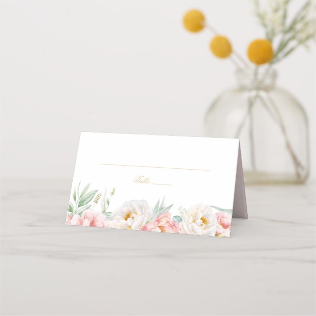 Carte De Placement Elégante Quinceañera rose & or (Devant)