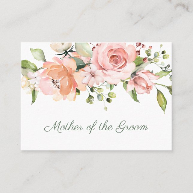Carte De Placement Élégante rose d'abricot rose mère de la chambre (Devant)