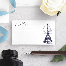 Carte De Placement Elégante tour Eiffel Illustration Mariage français