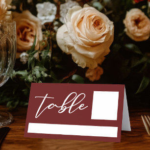 Carte De Placement Élégante typographie bourguignonne Mariage du soir