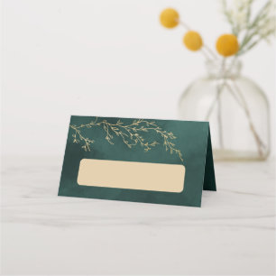Carte De Placement Emerald Green & Gold Botanical Mariage