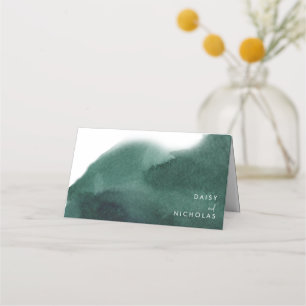 Carte De Placement Emerald Green Moderne Mariage aquarelle