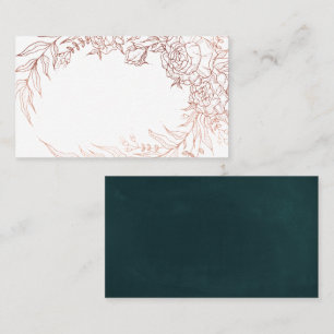 Carte De Placement Emerald Green Rose Gold Flower Mariage