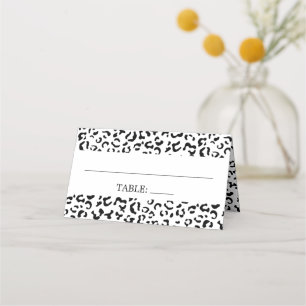 Carte De Placement Empreinte de léopard, Spots, noir et blanc, Mariag
