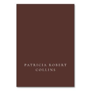 Carte de placement en calligraphie marron choco cl