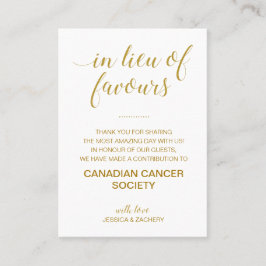 Carte De Placement En Lieu Et Place Des Faveurs Mariage De Don De Cha