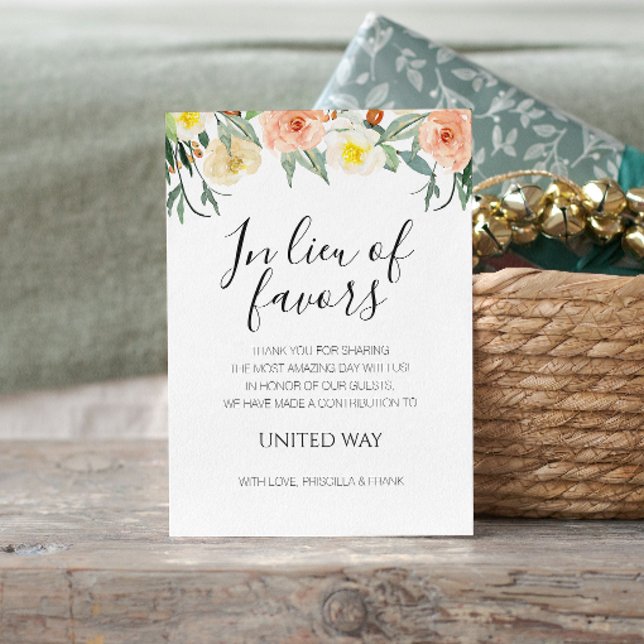 Carte De Placement En Lieu Et Place Des Faveurs Peach Flowers Mariage (Créateur téléchargé)