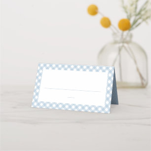 Carte De Placement En vichy bleu mignon vérifier simple baby shower g