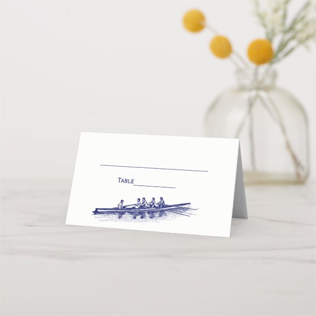 Carte De Placement Équipe de sports nautiques Blue Rowing Rowers (Devant)