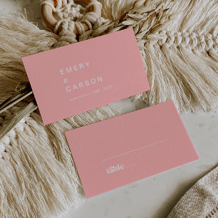 Carte De Placement Été rétro   Mariage plat rose vif