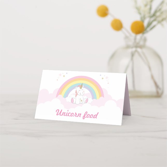 Carte De Placement Étiquette alimentaire Unicorn, Unicorn (Devant)