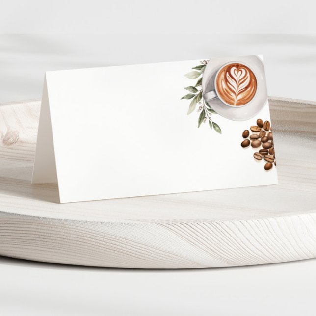 Carte De Placement Étiquette de nourriture pour Baby Shower autour du (Coffee Bridal Shower - Love is Brewing Food Label)