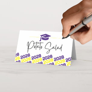 Carte De Placement Étiquette pliable de chapeau de remise de diplôme