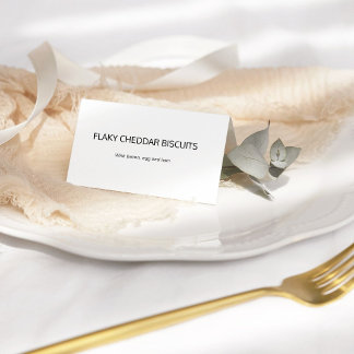 Carte De Placement Étiquettes de buffet de nourriture de calligraphie