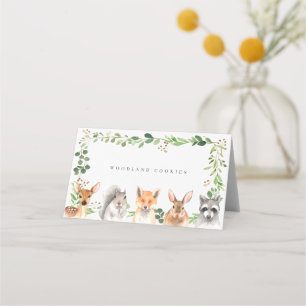 Carte De Placement Étiquettes de buffet de nourriture pour la forêt