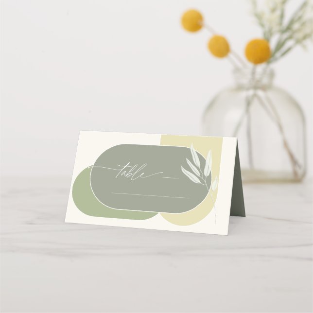Carte De Placement Eucalyptus Couleurs Mariage Table Green2 ID901 (Devant)