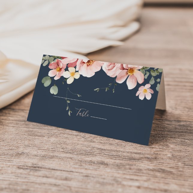 Carte De Placement Eucalyptus Garden Rose Mariage Floral (Créateur téléchargé)