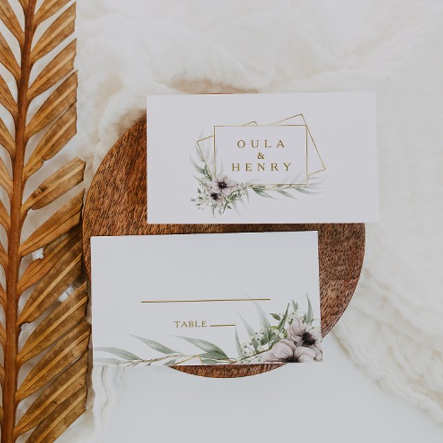 Carte De Placement Eucalyptus Gold Mariage plat géométrique Place Car (Créateur téléchargé)