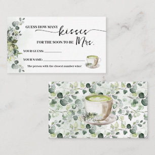 Carte De Placement Eucalyptus Matcha Combien de baisers pour Mme Card