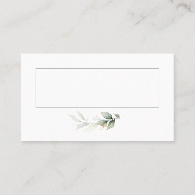 Carte De Placement Eucalyptus sauge vert or mariage enregistrer la da (Dos)