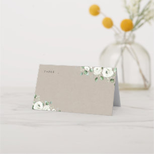 Carte De Placement Eucalyptus Verdure blanc floral rustique mariage