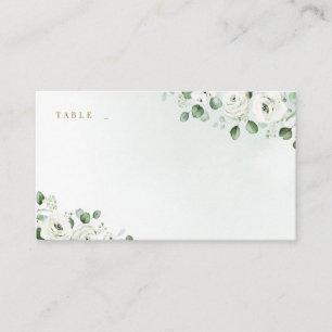 Carte De Placement Eucalyptus Verdure blanc floral rustique mariage