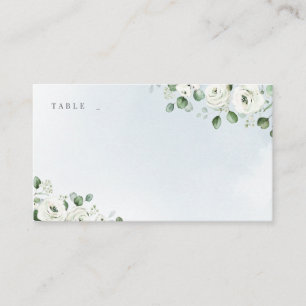 Carte De Placement Eucalyptus Verdure blanc floral rustique mariage