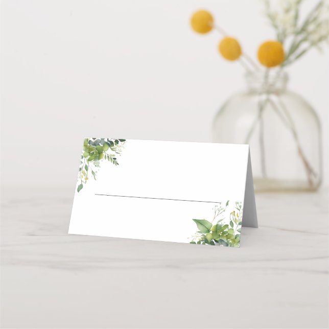 Carte De Placement Eucalyptus Verdure Florale Mariage élégant (Devant)