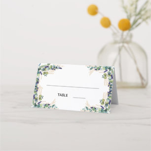 Carte De Placement Eucalyptus vert or mariage carte place