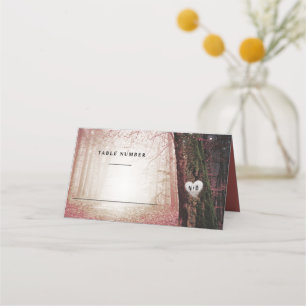Carte De Placement Evermore   Forêt enchantée   Numéro de table rose