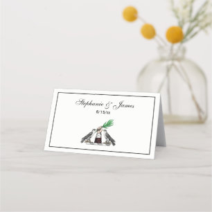 Carte De Placement Falcons héraldiques vintages avec Emblème de crête