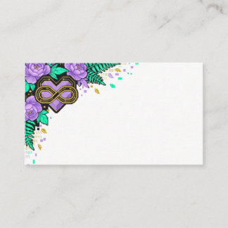 Carte De Placement Fantaisie Gamer Violet Turquoise Doré Crest