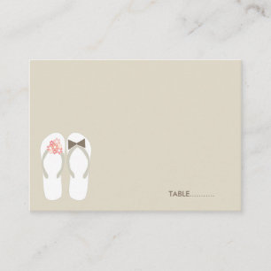 Carte De Placement fatfatit Beach Pink Flip Flops Guest Place Card