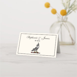 Carte De Placement Faucon de chasse héraldique portant le chapeau C I