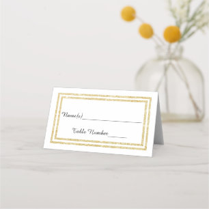Carte De Placement Faux Double Gold Parties scintillant Trim - Escort