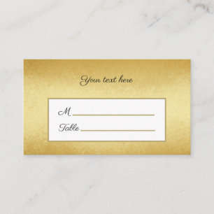 Carte De Placement Faux Gold élégant Personnalisé