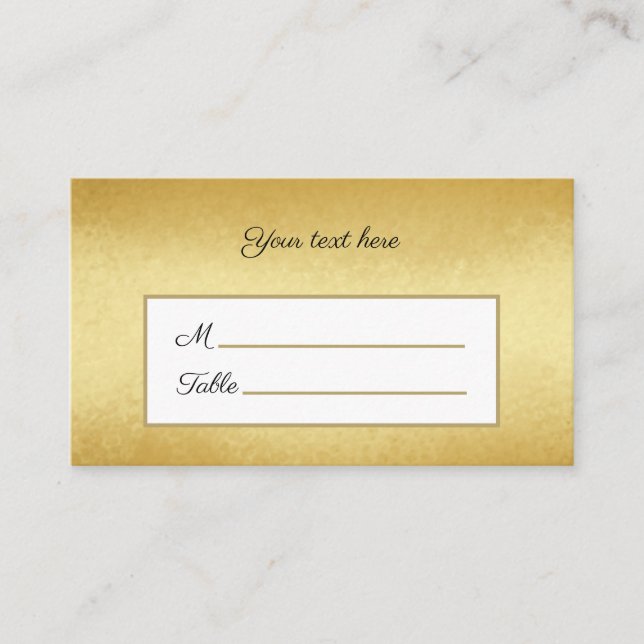 Carte De Placement Faux Gold élégant Personnalisé (Devant)