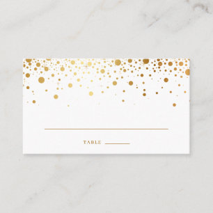 Carte De Placement Faux Gold Foil Confetti Points Mariage élégant