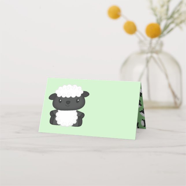 Carte De Placement Ferme de Baby showers à moutons (Devant)