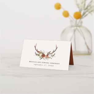 Carte De Placement Ferme rustique botanique cerf chic table mariage